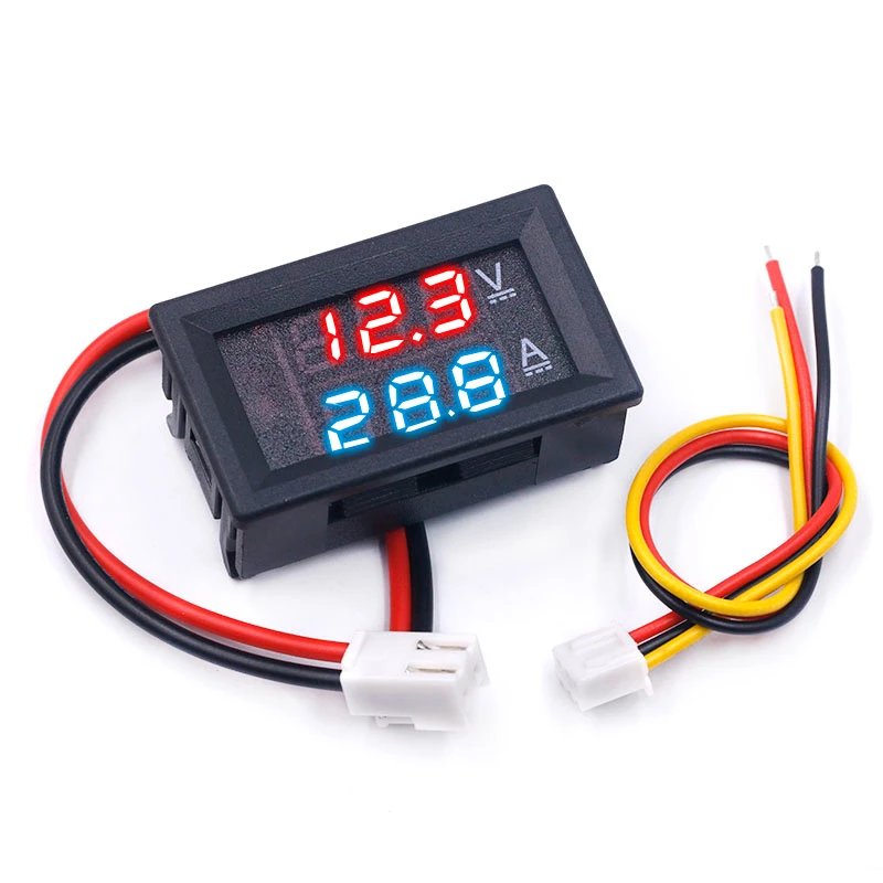 DC 0-100V 10A Digital Voltmeter Ammeter Dual Display Voltage Detector Current Meter Panel Amp Volt Gauge 0.28" Red Blue LED image 4