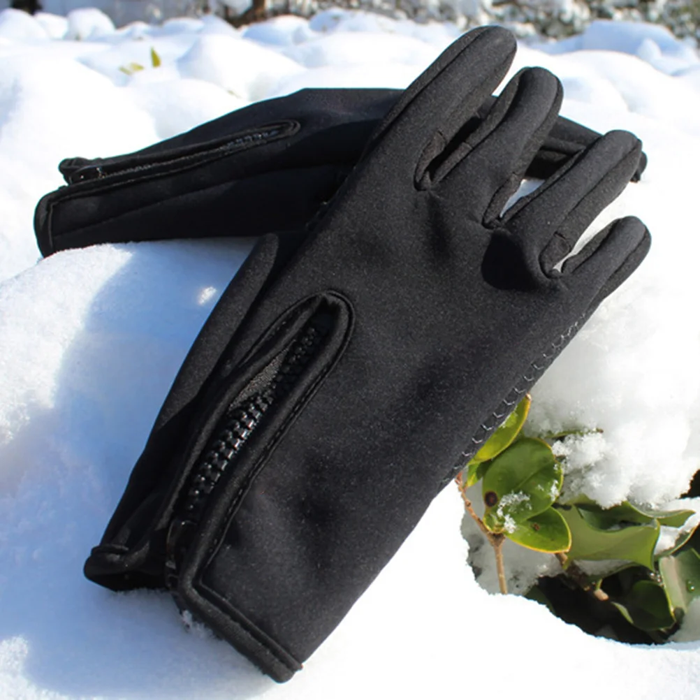 

Winter Men's Touchscreen Windproof Gloves Black Medium Warm Driving Riding Cold Weather Non-Slip Sports Gloves