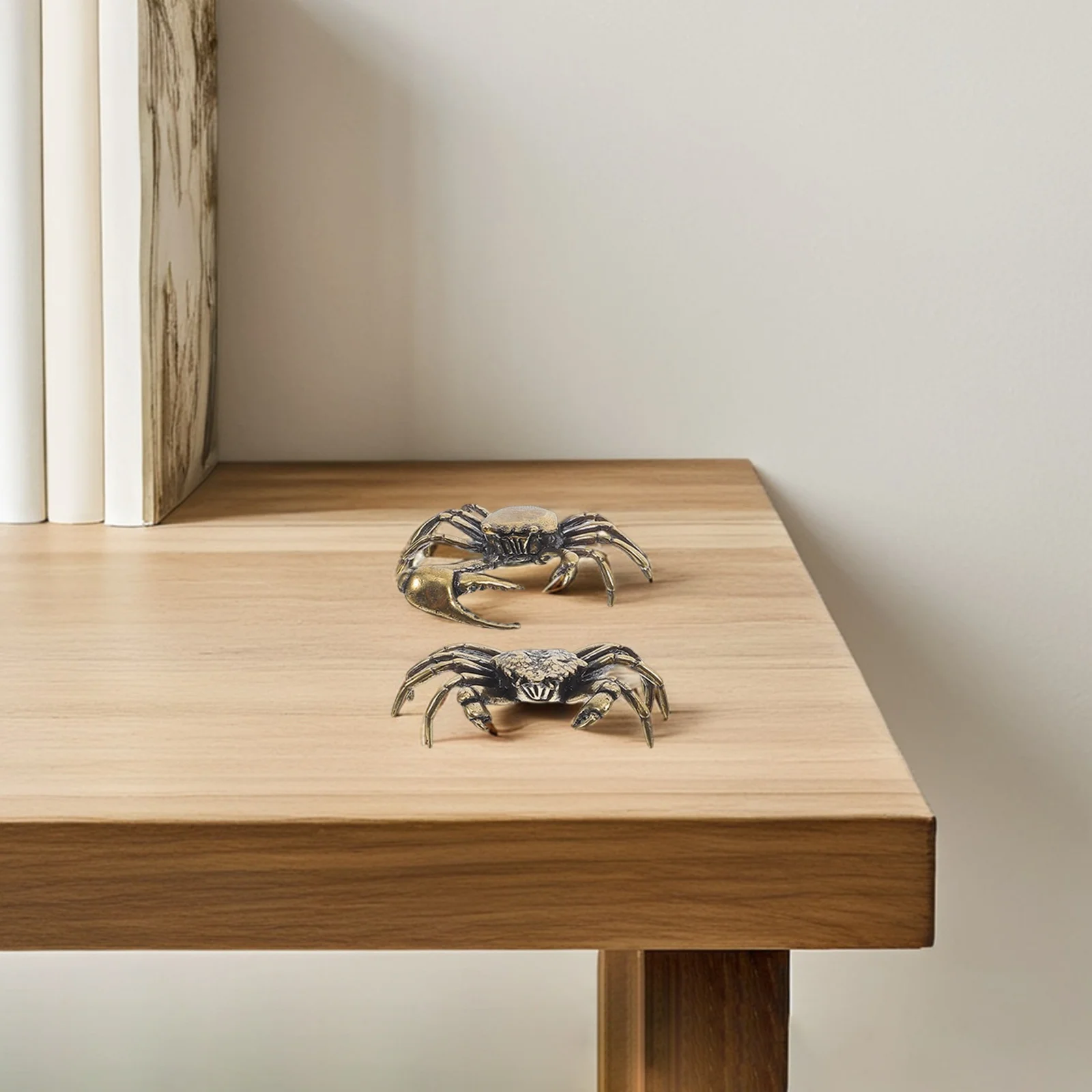 

3Pcs Retro Brass Crab Decorations Creative Desktop Car Office Decor Exquisite Small Crab Ornaments Indoor Outdoor Tabletop Decor