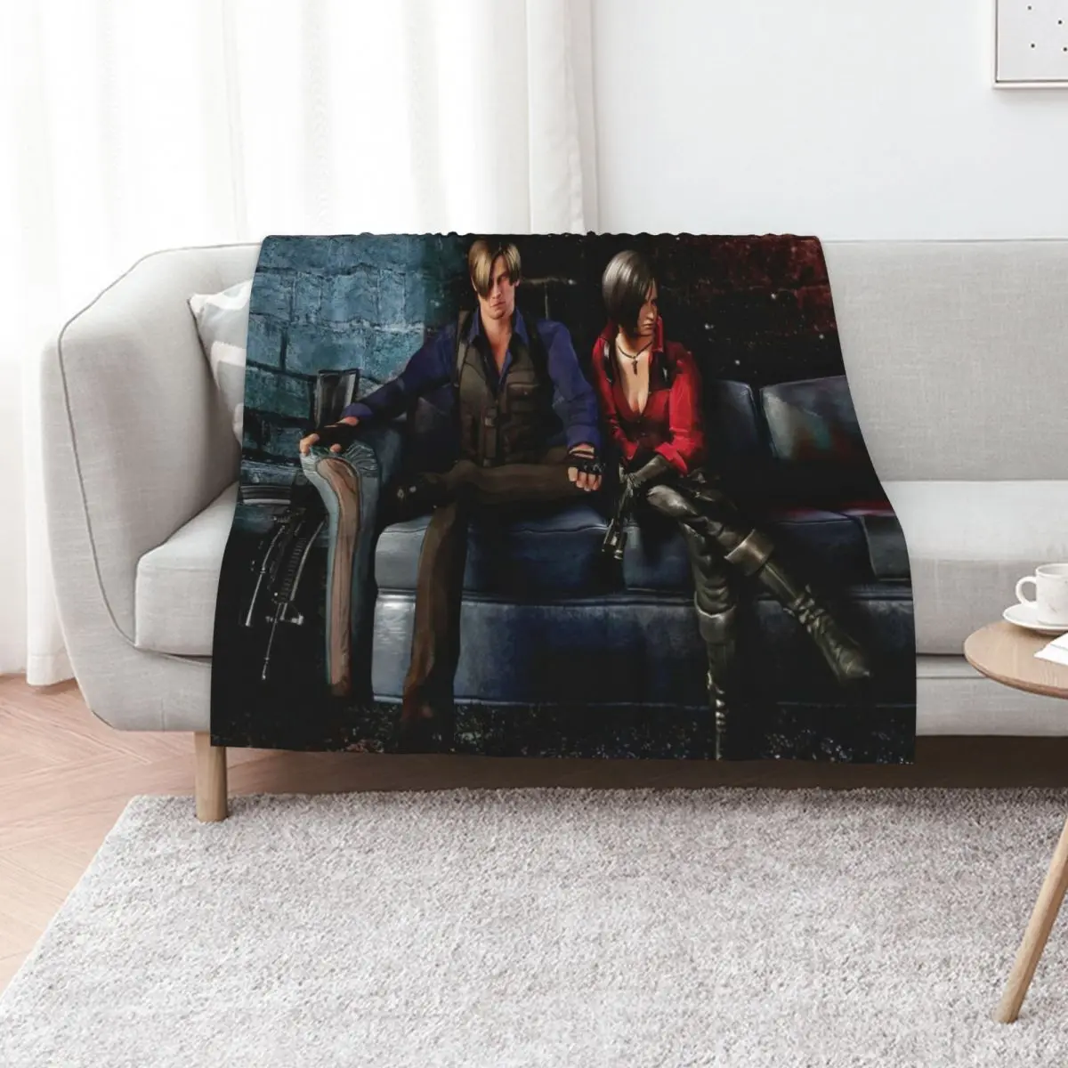 Leon and Ada Wong Throw Blanket No Pilling Soft Warm Blanket for Bed