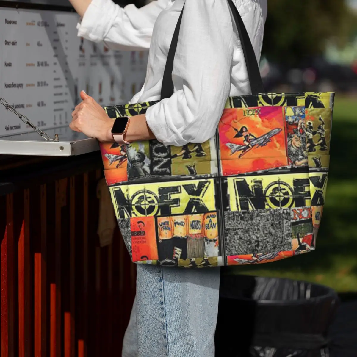 Nofx Band Final Tour Skull Beach Tote Bag Sport Gym Yoga Duffle Large Tote Bag Women Travel Bag Fitness bag