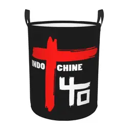 Custom Indochine Logo Pop Rock Laundry Hamper Large Clothes Storage Basket Cross Toys Bin Organizer for Kids