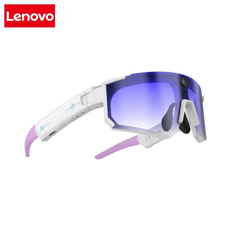 Lenovo AI Smart-Brille ChatGPT 1080P Kamera 8MP Anti-Shake Fahrrad-Video- und Foto-Sportsonnenbrille DualMic 32GB Winddichte Schutzbrille