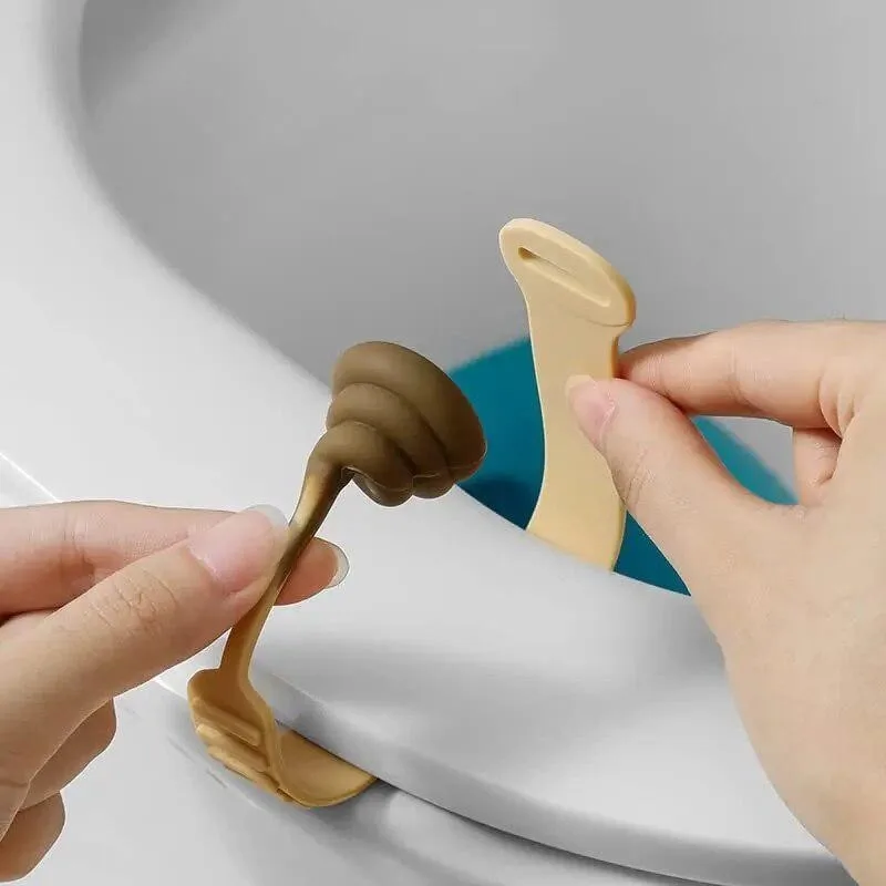 Flexible Kids Toilet Seat Lifter Handle with Plunger Bowl Brush And Holder Hygienic Prevent Contact Cushion Puller
