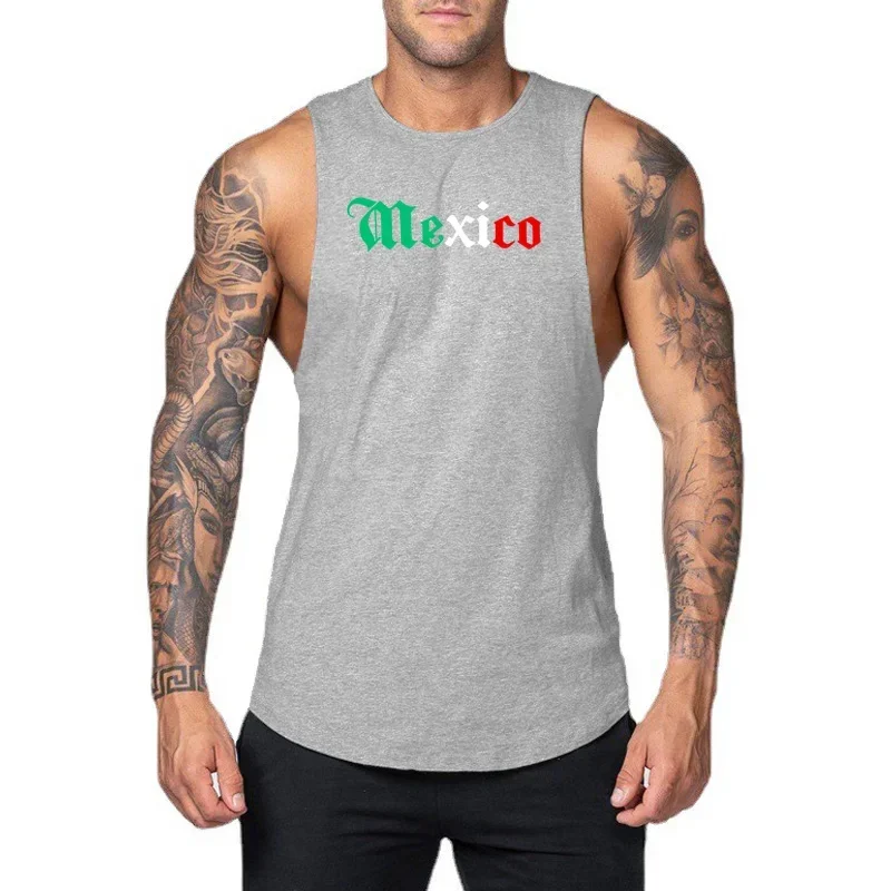 Mens Clothing Stringer Comfortable Gym Sporting Fashion Fitness Vest Sleeveless Korean Singlets Workout Muscle Cool Tank Top