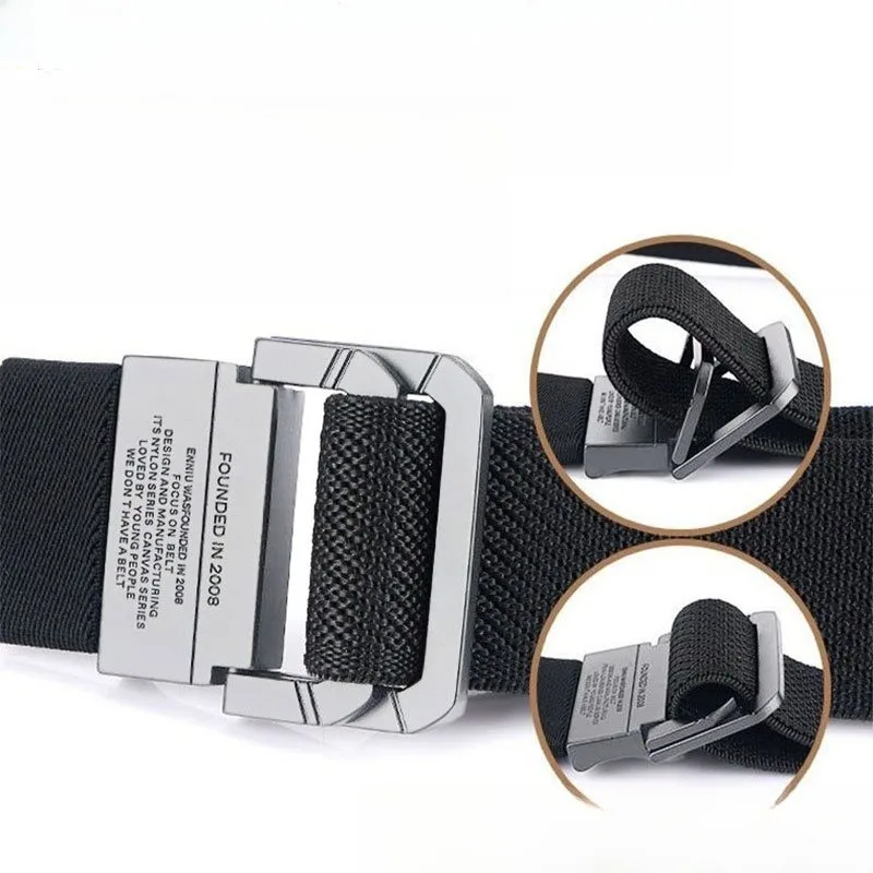 Men & Women Casual Sports Belt - Automatic Metal Buckle, Canvas Nylon Webbing, Ideal for Students & Outdoor image 6