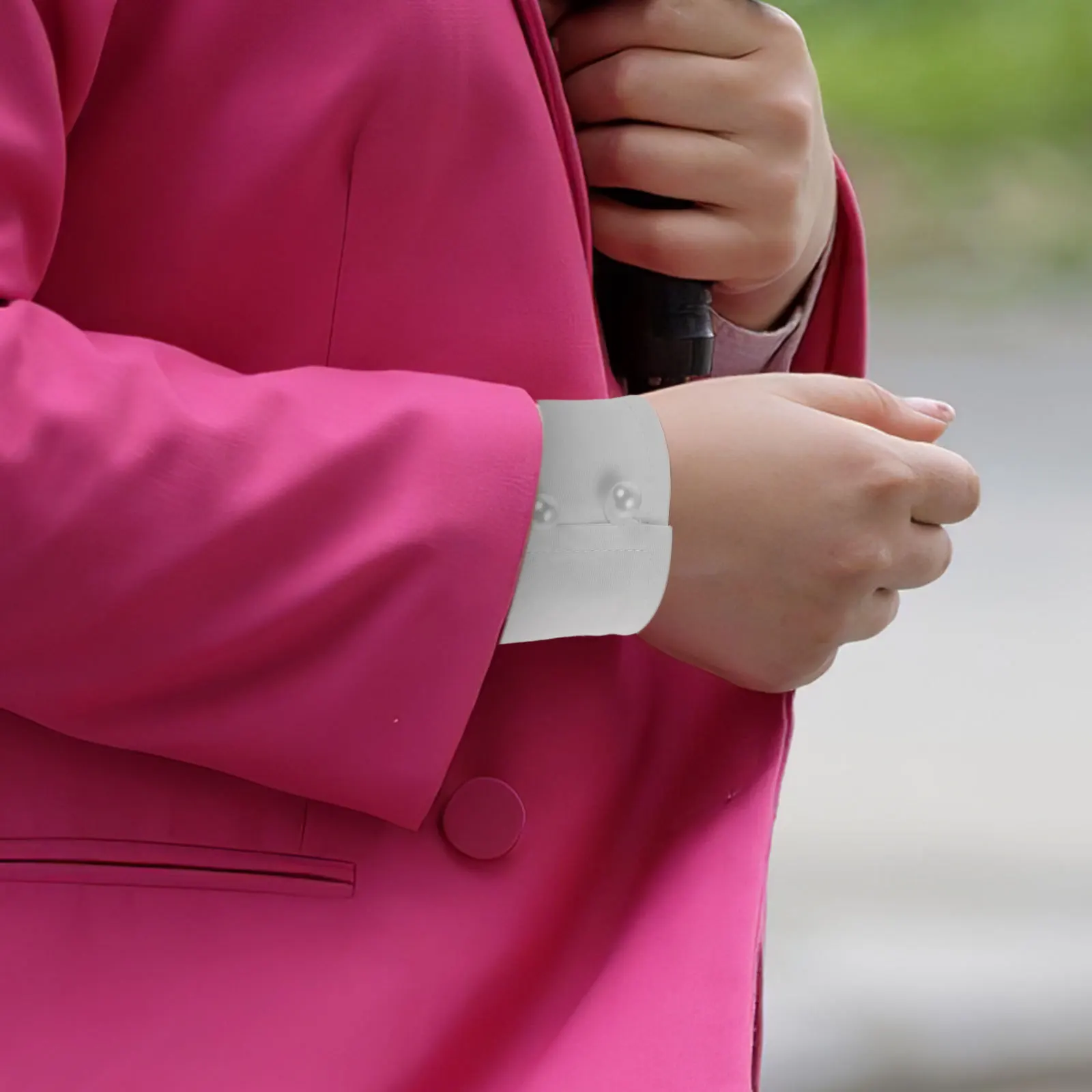 زوج واحد من الأكمام القطنية المزيفة، تصميم مريح للمعصم، أنيق للمناسبات الرسمية، الاجتماعات التجارية، ترقية أنيقة