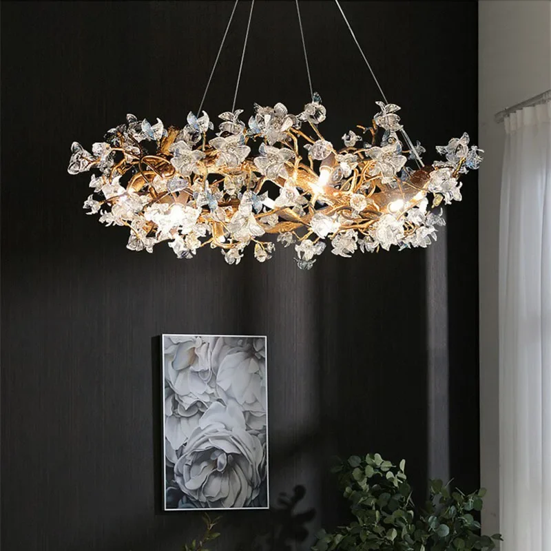 

Modern Chandelier Villa Dining room Crystal lamp Luxury art branch decorative lighting home decoration lamp