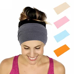 Solid Wide Elastic Headband Yoga Sports Headstrap Headwrap