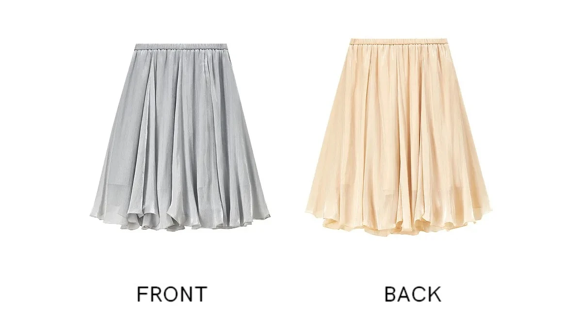 SENTUBILA Weißer Chiffon-Schimmerrock für Damen, Sommer 2026, Eleganter, Elastischer Bund, Unregelmäßiger, Lässiger Schirmrock Q62QG7308 – Detail 35