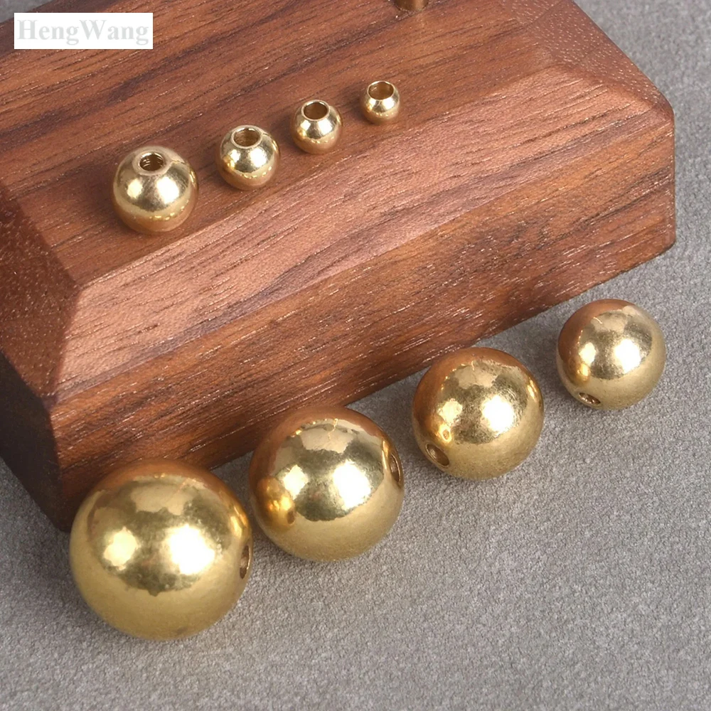 Solid Pure Copper Beads 2.5-16mm Threaded Spheres M1-M5 for DIY Jewelry Making Craft Supplies Southern Shell Brass Beads