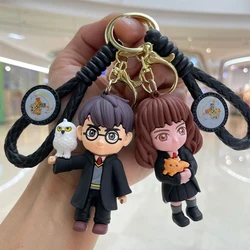 Harry Potter KeyChain Pendant Figure Cute Magician PVC Bag Doll Potter Ron Weasley Pendant Couple Car KeyChain Kid Birthday Gift