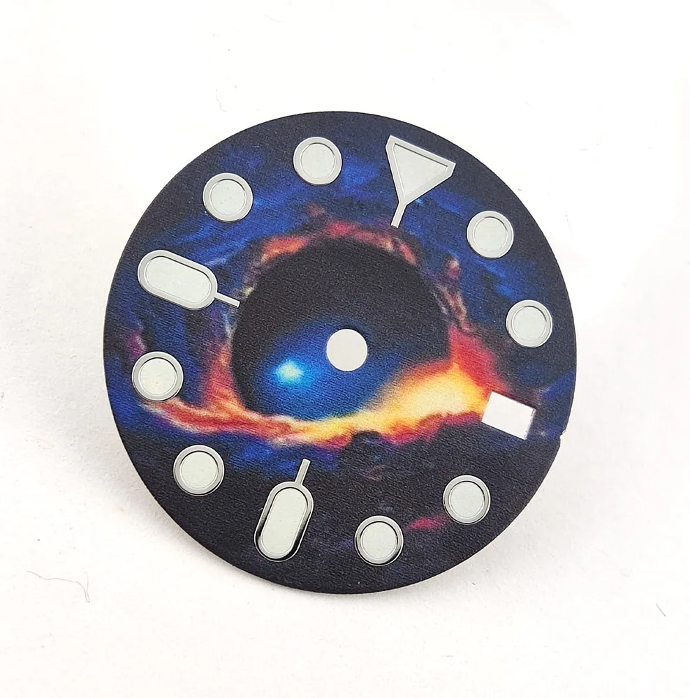 Esfera de reloj de 28,5mm, esfera NH35, esfera NH36, esfera colorida, Esfera luminosa completa, logotipo personalizado DIY adecuado para movimiento NH35/36