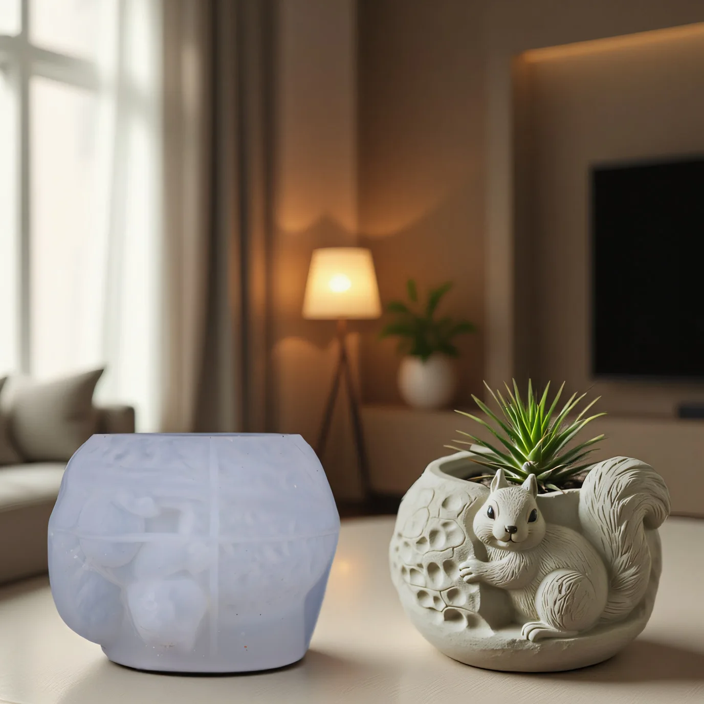 

Squirrel Relief Flower Pot Mold DIY Succulent Plant Flowerpot Resin Silicone Mold Plaster Concrete Vase Candle Cup Mould