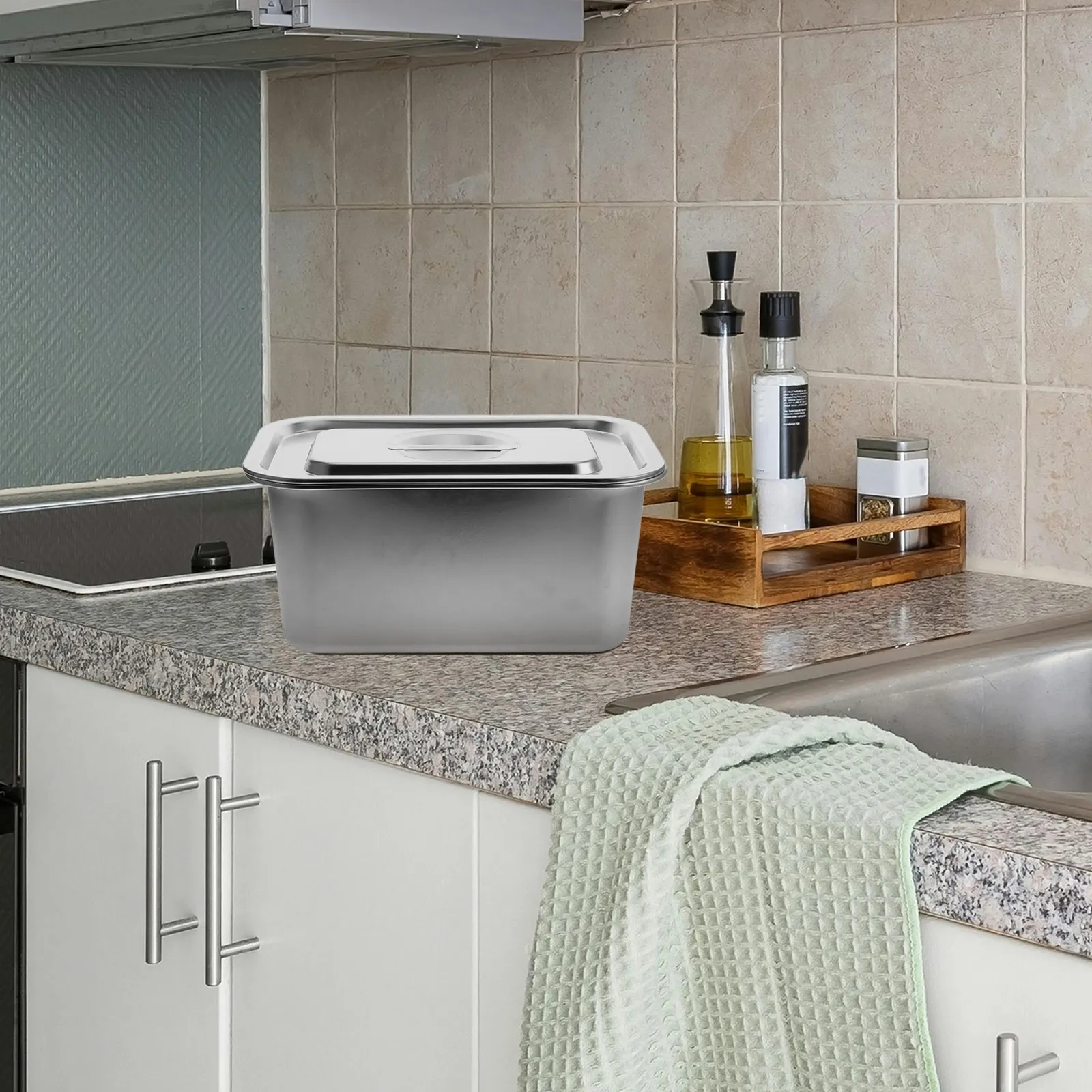 Compost Bin Countertop - Edelstahl-Küchenkompostbehälter für den Innenbereich, Tischbehälter mit