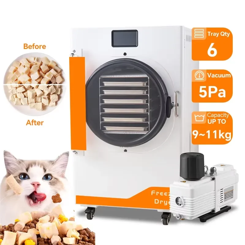 110V 10kg Home Freeze Dryer Machine Mini Fruit Vegetable Vacuum Drying Equipment Commercial Food Dehydrator for Pet Treats