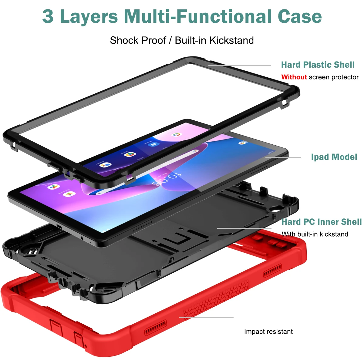 Case for Lenovo Tab M10 Plus 3rd Gen K10 Pro 5G M10 3rd  M11 K11 Tablet Stand Cover for Xiaoxin Pad 2024 11 inch 10.6 TB125FU