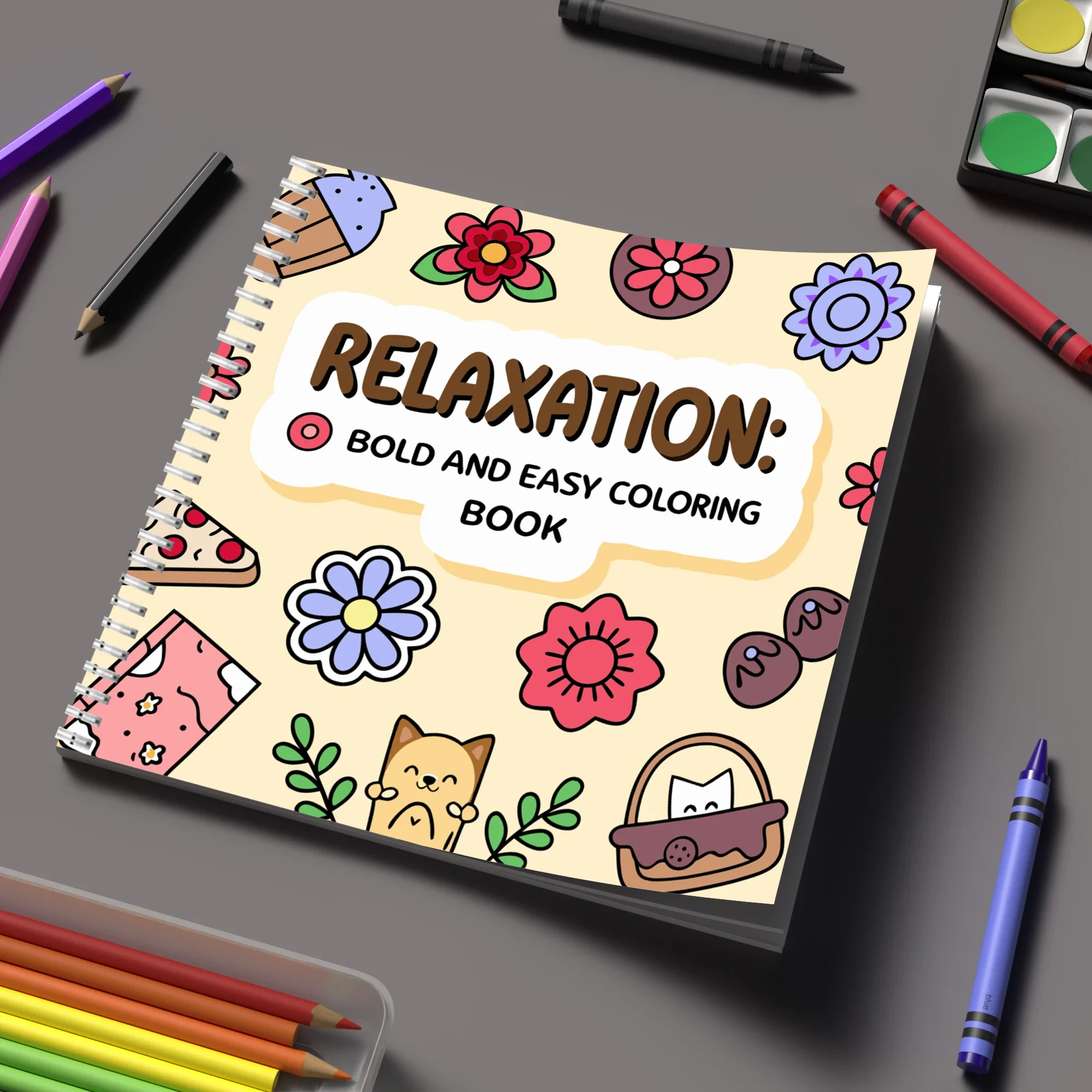 Coloring Book Easy Relaxation for Adult Colouring Book, Birthday Day Gift, Back to School Supplies, Adults Cute Drawing Book