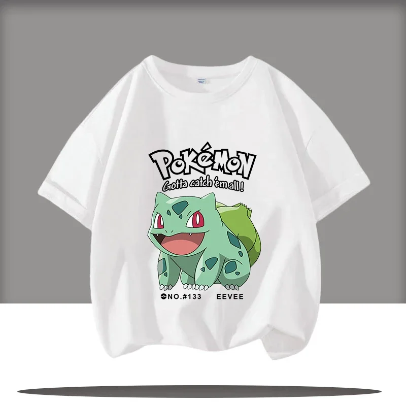 

Pokemon Pikachu Baby Cotton T Shirt Squirtle Squirtle Charmander Eevee Tee Shirt Kawaii Cartoon Kid Clothes Boy Girl Summer Tops