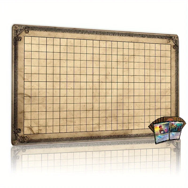 CIFBUY Vintage Grid Tabletop Game Mat Magic Party Desk Mat Durable Non-Slip Rubber Base Home Office Laptop Decor