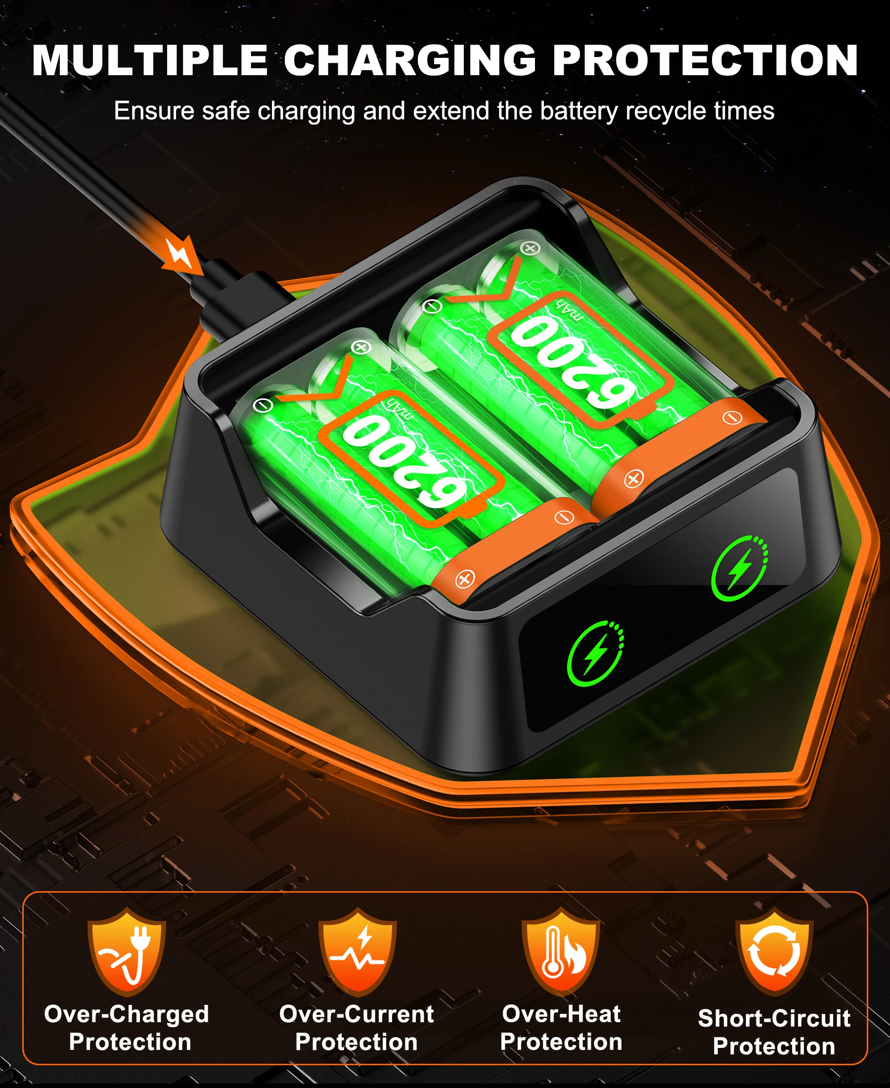 BEBONCOOL C100 2*6200 mWh حزمة بطاريات قابلة للشحن لـ XBOX Serise S/X وXBOX ONE S/X/Elite مع كابل الشحن