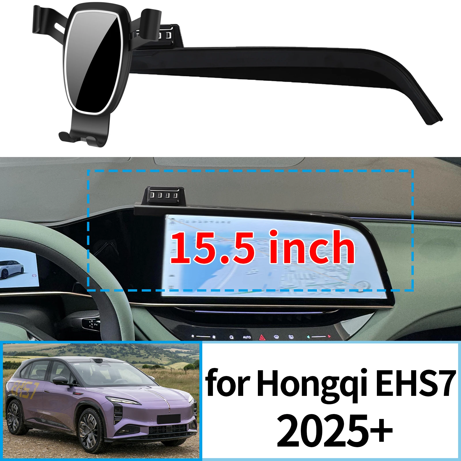 

fit for Hongqi EHS7 2025 2026 15.5 inch Navigation Bracke Screen Base Phone Holder Mount Car ​​accessoires