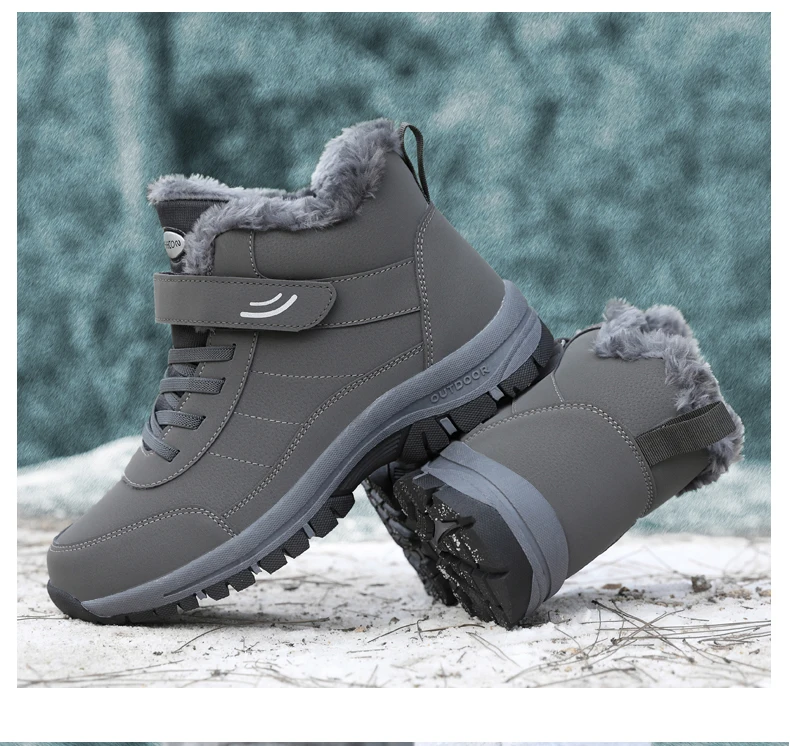 Unisex Winter Outdoor Berg-Baumwollschuhe Rutschfeste Warme Fleece-Gefütterte Wanderstiefel Wasserdichte Kältebeständige Schneestiefel 35-46 – Detail 27