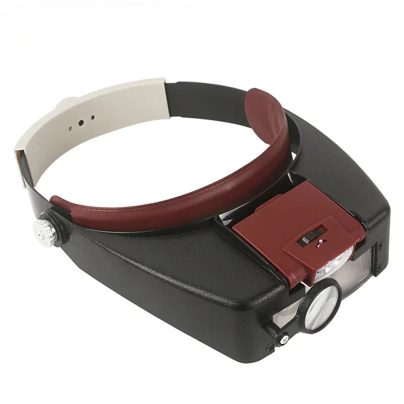 

Magnifying Headset Lamp With Magnifying Glass Jeweler Loupe Wearing Style 1.5x 3 X 8.5x 10x Headband Glasses Magnifier