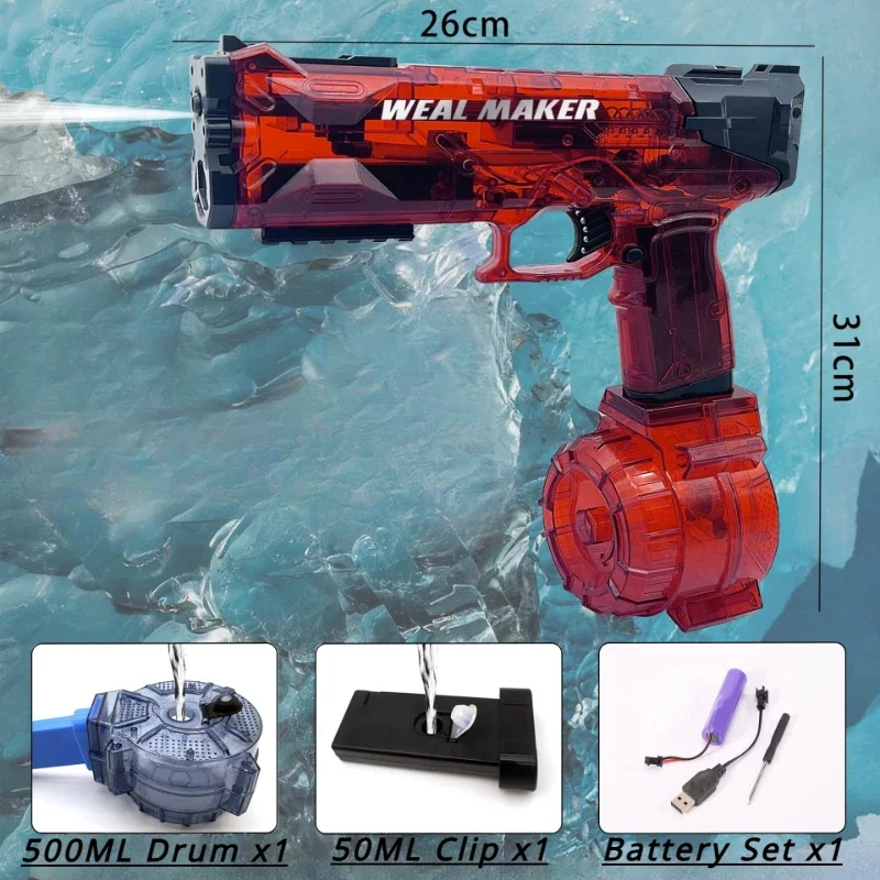 Pistola de agua eléctrica automática para niños, pistola de juguete de gran capacidad para exteriores, playa de verano, Cs, Pubg, utilería, regalos