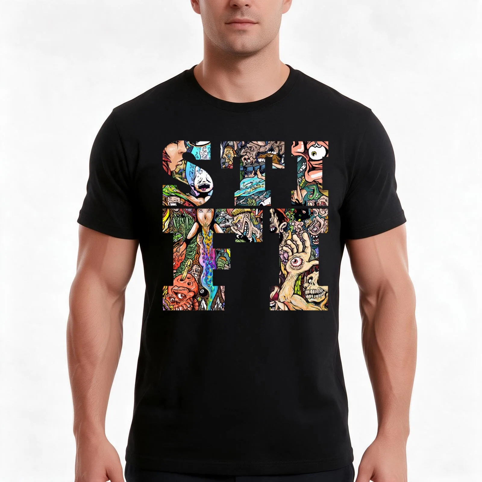 Sticky Fingers T-Shirt, Summer Casual Cotton Tee, Oversized Streetwear Tops, Vintage Graphic Print, Loose Fit Short Sleeve