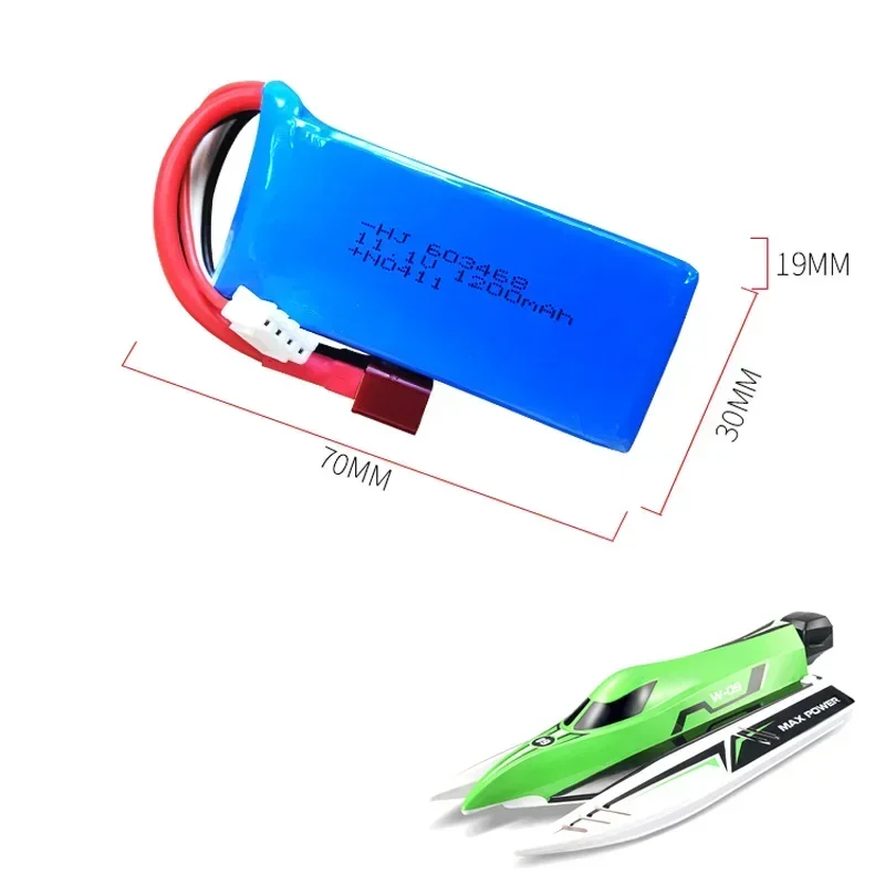 11.1V 1200mAh 30C 3S Lipo Battery T Plug dla WLtoys WL915 Rc Boat High Speed Vehicle F1 Racing Boat Parts RC Battery