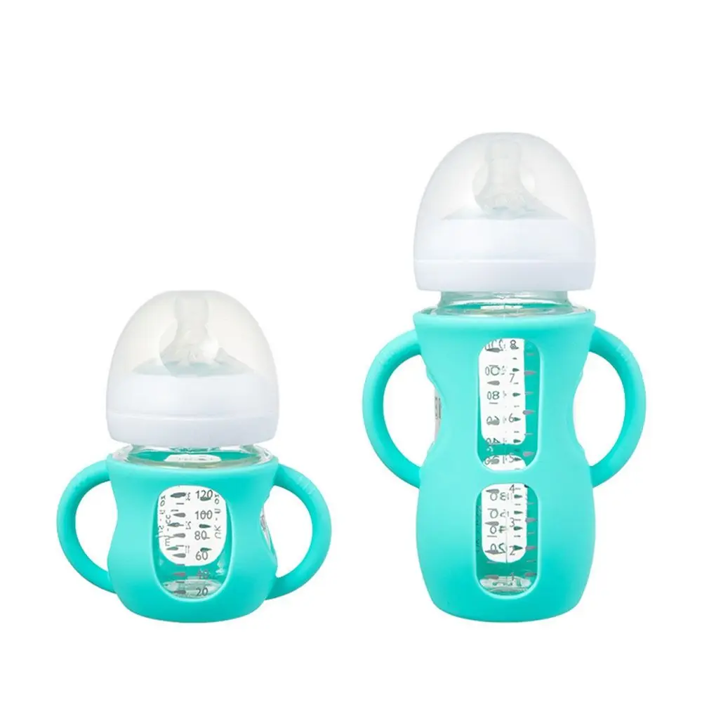 NEW with Handle Silicone Sleeves Anti Breakage Easy Grip Bottle Sleeves Durable 120/240ml Protective Sleeves Accessories
