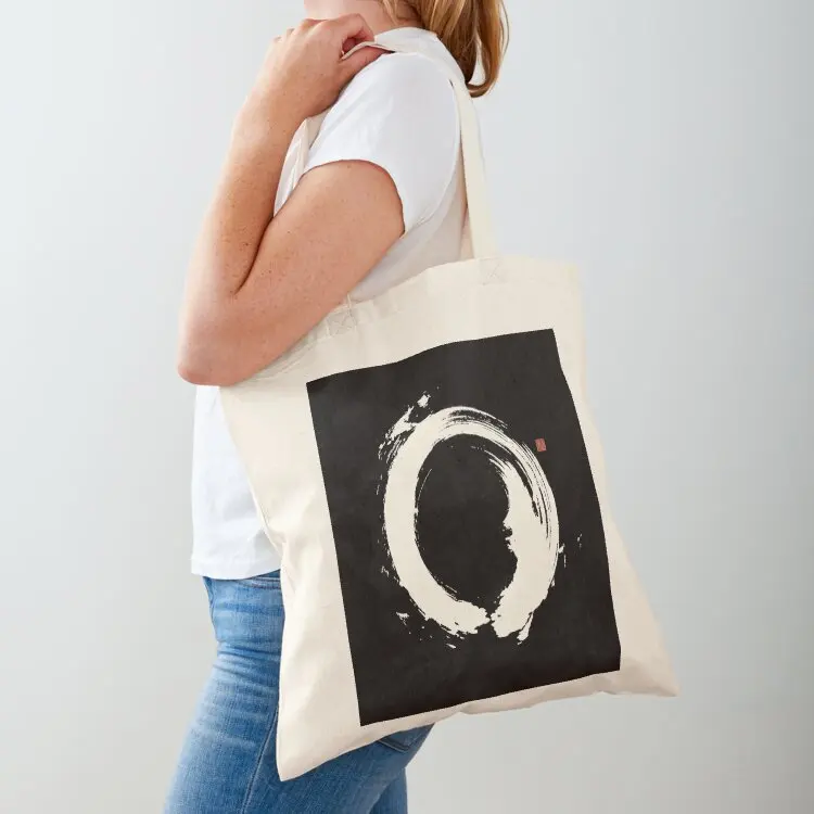 

Black Ens / Japanese Zen Circle Tote Bag sac pour femme tote bag woman canvas tote bag shopper women canvas