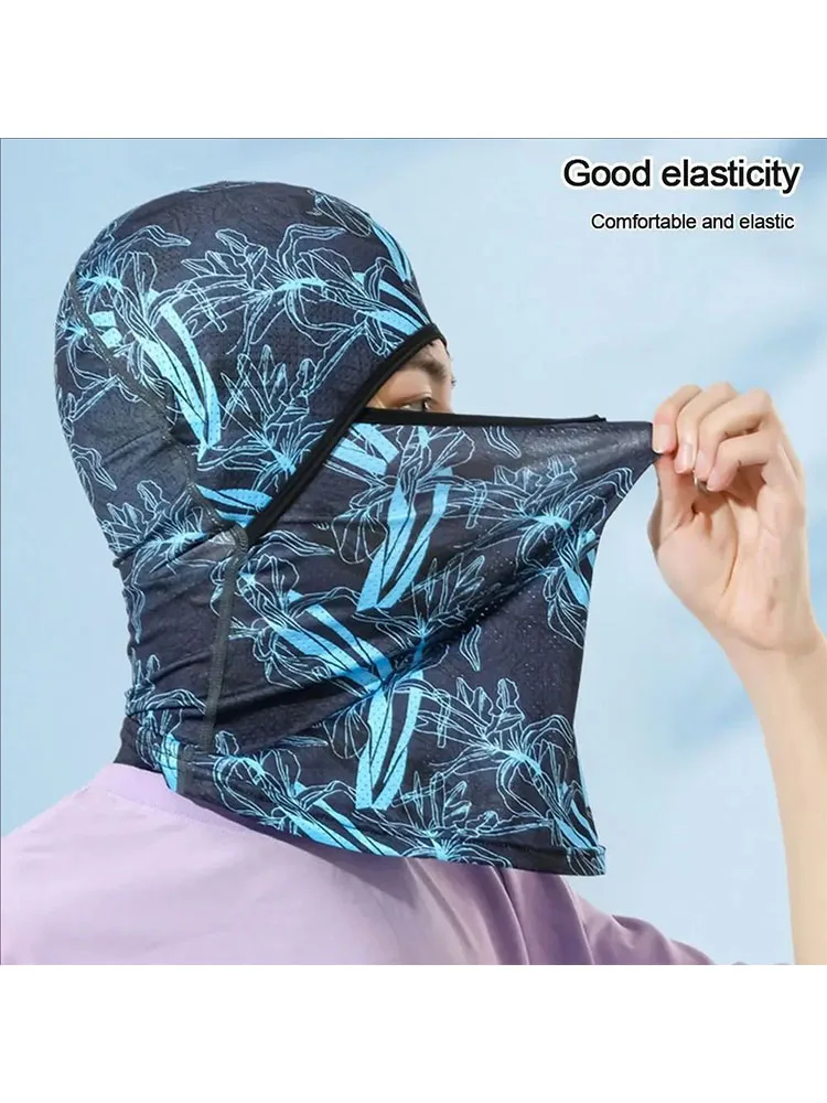 AliExpress Summer Cool Balaclava Ice Silk Cycling Full Face Cap Sun Anti-UV Protection Sports Face Cover Headwear Bike Motorcycle Men's Hat