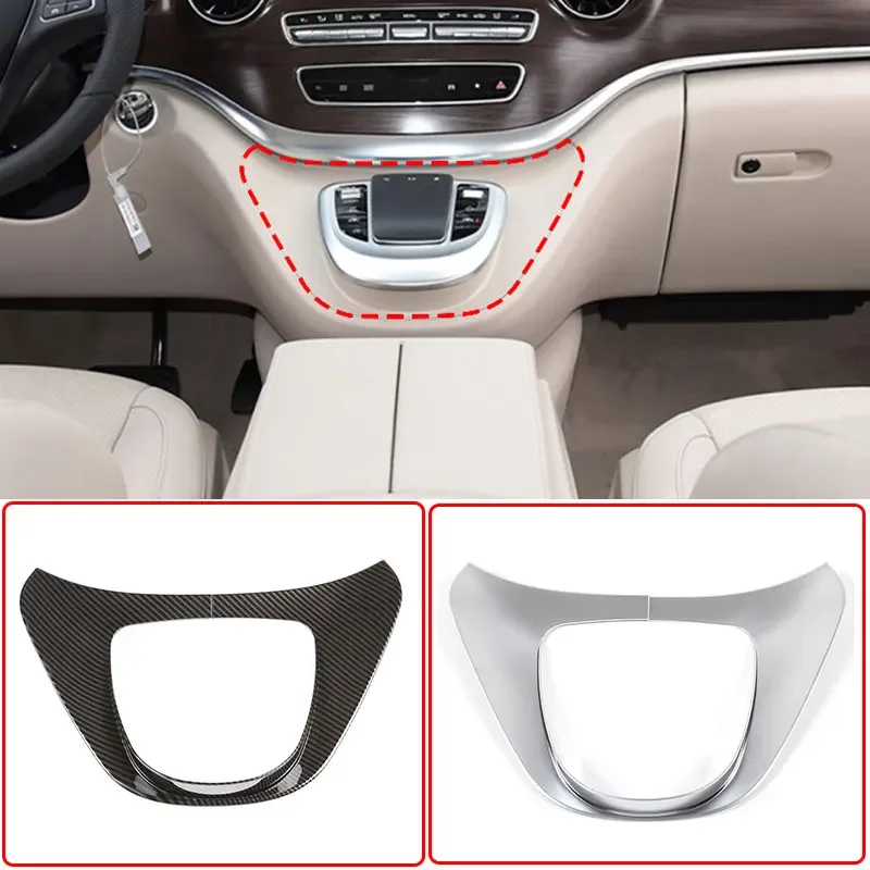 For 2015-2020 Mercedes-Benz V-Class W447 V250 V260 ABS Carbon Fiber Car Central Control Multimedia Panel Cover Auto Accessories