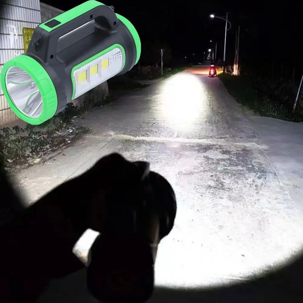 

USB Rechargeable Solar LED Flashlight Super Bright Handheld Portable Emergency Flashlight Long Lasting with Side Lights