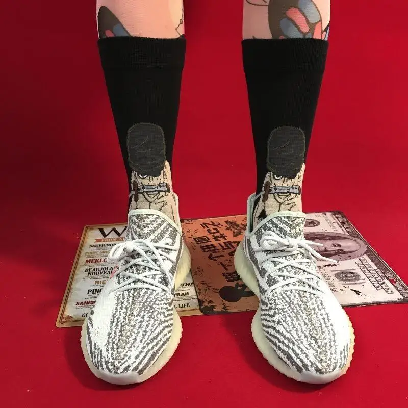 BANDAI One Piece Monkey D. Luffy Socks Cotton Unisex Japanese Anime Cartoon Streetwear Pattern Cosplay Funny Gift Fashion Kawaii view 6