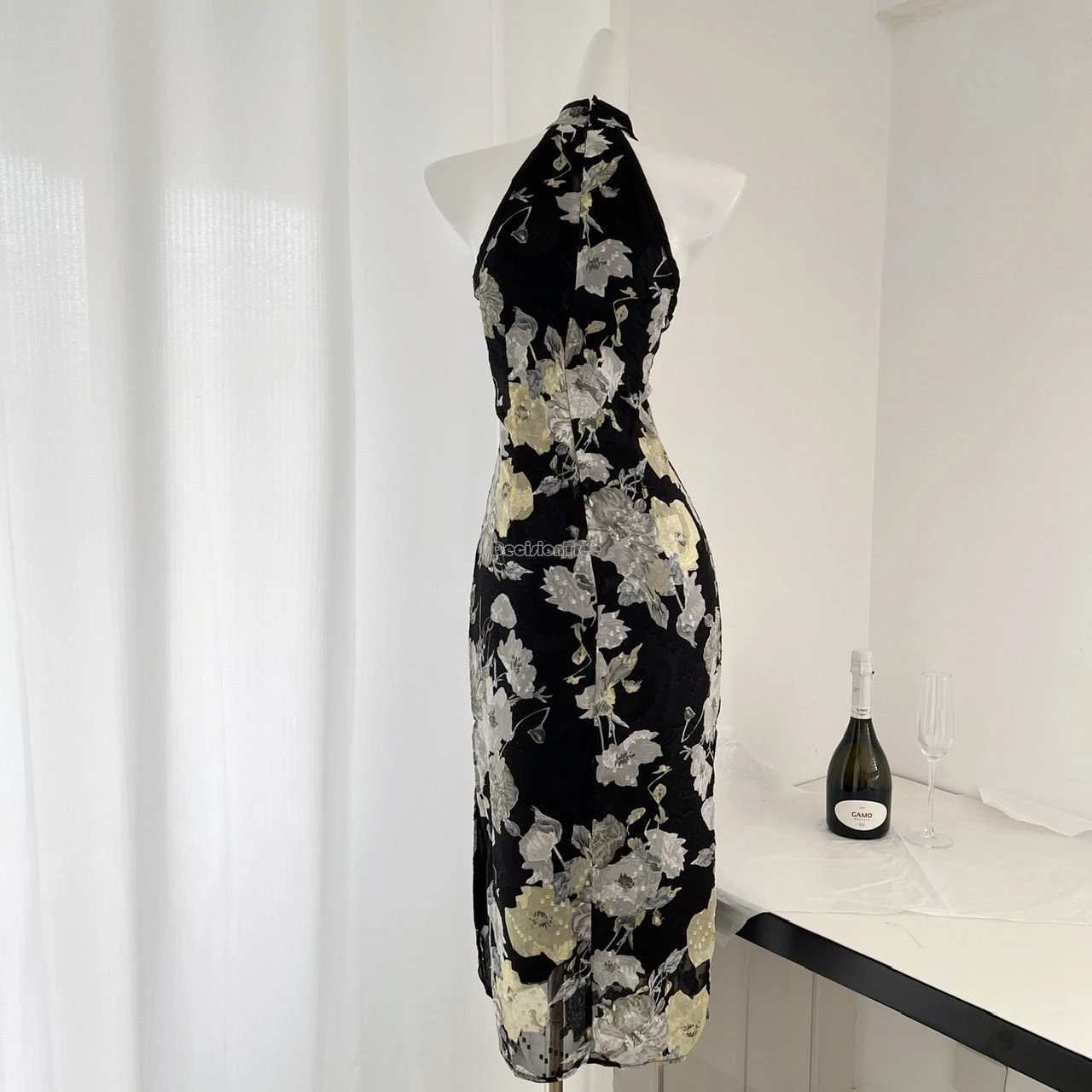 2025 classic new chinese retro sleeveless slimming long slit cheongsam dress women flower printed sexy elegant party qipao w883