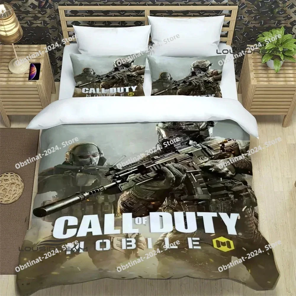 Juego Call of Duty COF juego de cama estampado funda nórdica funda de almohada juego de cama sábana de lino funda de edredón tamaño Queen King