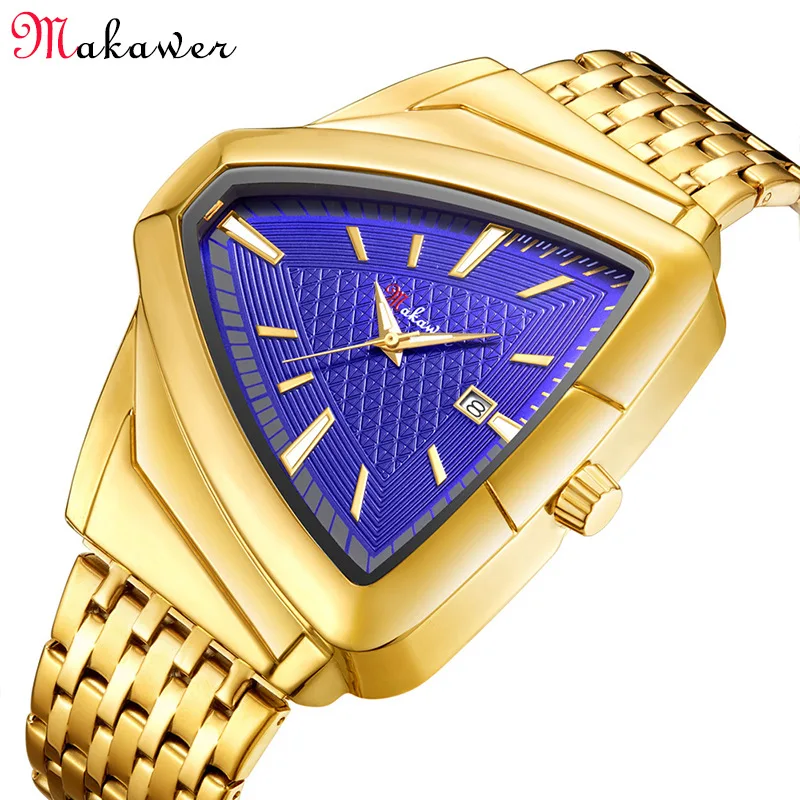 2025 New Triangle Men's Watch Large Dial Quartz Men's Watch Steel Band Casual Personality Watch Calendar Manufacturer Wholesale