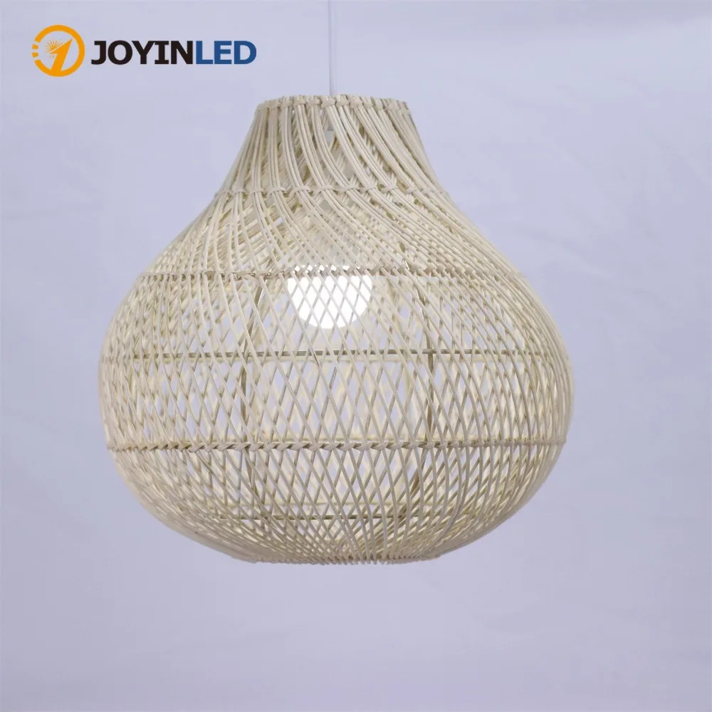

JOYINLED 35CM Chinese Traditional Bamboo Chandelier Household Boho Rattan Wooden Hanging Light for Hotel Dining Living Room