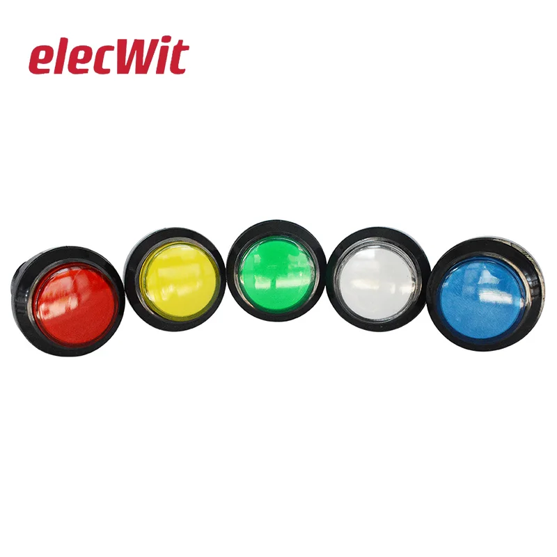 6pcs 33mm Push Button LED Illuminated with Microswitch for DIY Arcade Game Machine Parts DC12V Light Switch