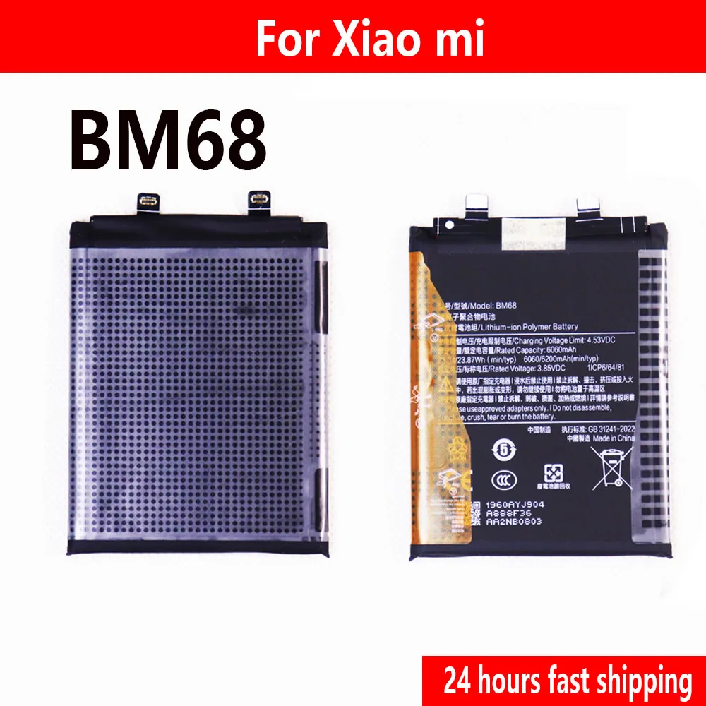 High Quality Original Cell 3.85V 6200mAh BM68  BM68 For Xiaomi Redmi Note 14 Pro+ 5G 24115RA8EG 24115RA8EC 24115RA8EI Battery