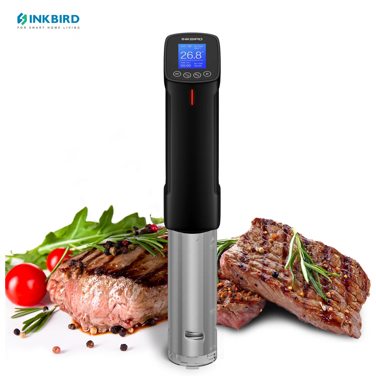 Inkbird-正確な温度とタイマーを備えたwi-fi調理器、ワイヤレスsous vide、ホームキッチン、ISV-100W世代、1000、w