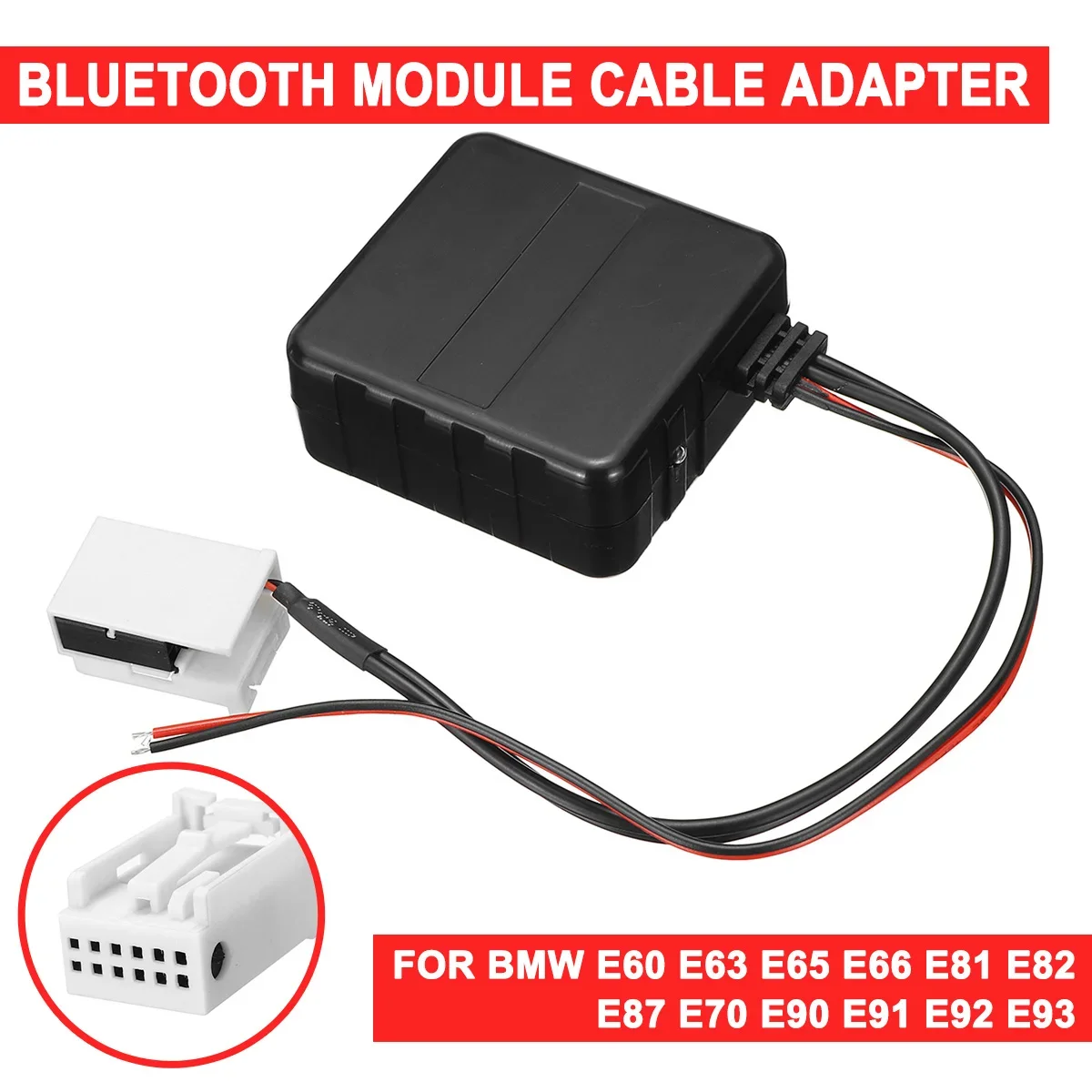 

Car For BMW E60-E66 E70 E82 E87 E90 E92 12V bluetooth 5.0 Module AUX Cable Adapter Audio Radio Stereo AUX-IN Plastic