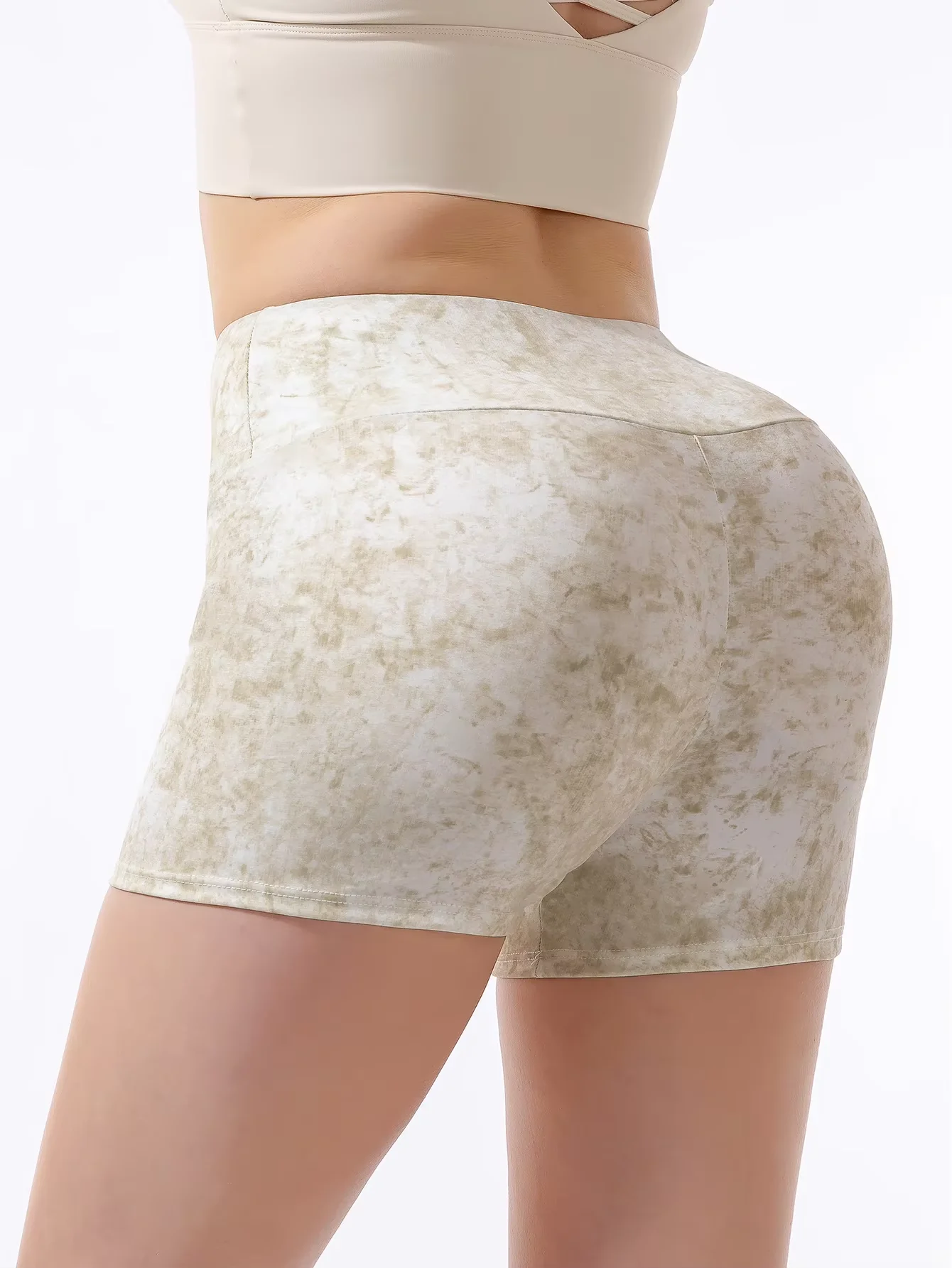 

Neon Random Print Yoga Shorts, Breathable Running Fitness Shorts, 3-Inch Length for Spring & Summer