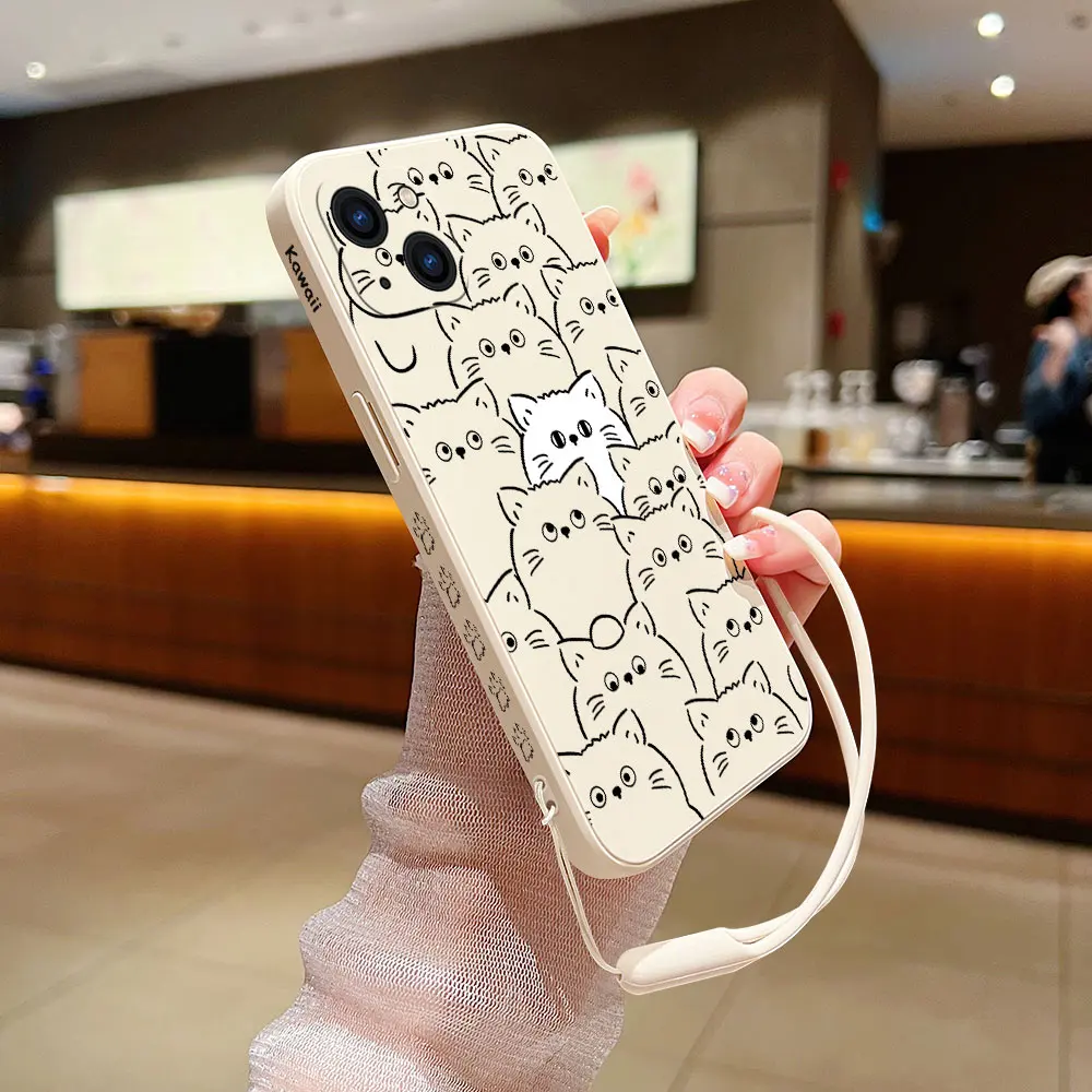 Cute Cats Phone Case For Samsung A54 A34 A73 A53 A33 A23 A14 A13 A03 A03S A04 A04S A04E A72 A52 A52S A32 A22 A12 A71 A51 4G 5G