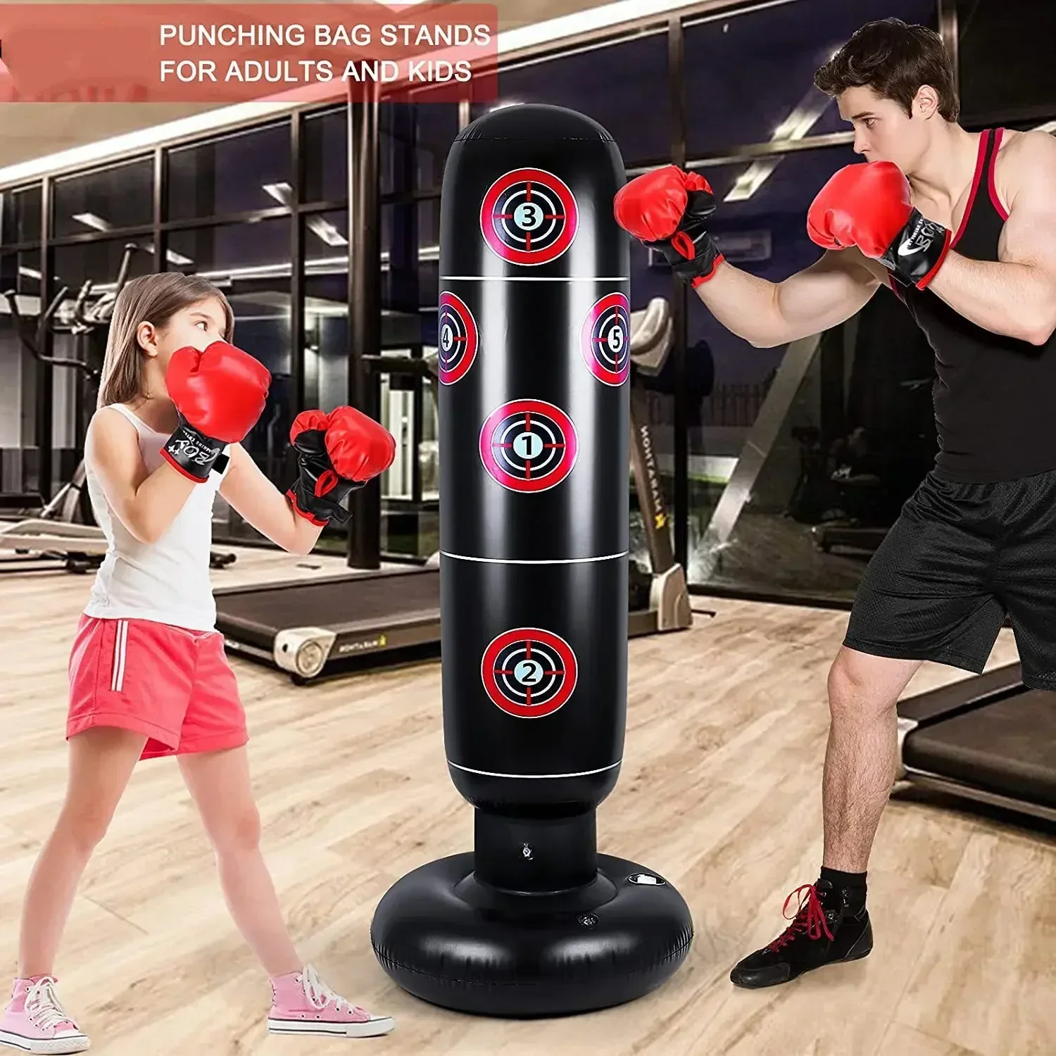 Unisex Children/Adult Tumbler Punching Bag Inflatable Sandbag Home Gym Fitness Boxing Fight Training Equipment Stress Relief Toy