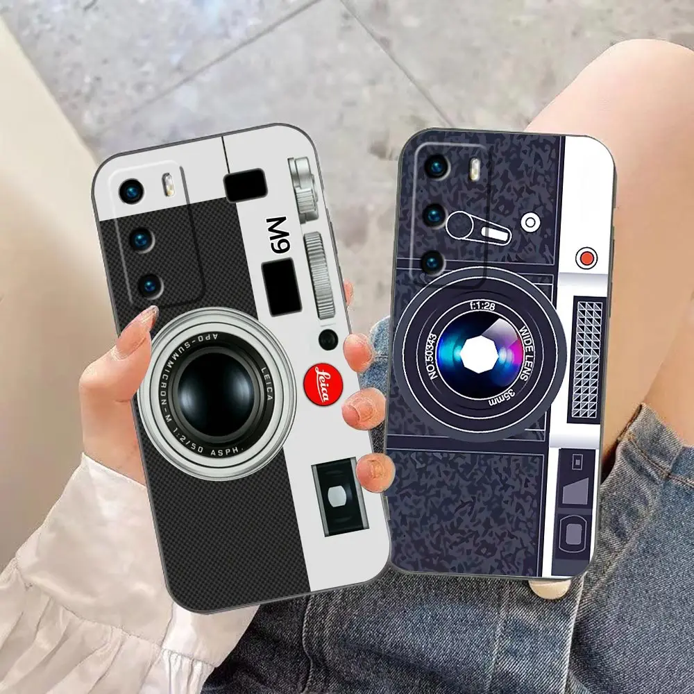 Funda Case For HUAWEI P50 P40 P30 P20 P10 P9 P8 Plus MATE 30 20 20X 10 9 8 Pro Lite Case Shell Cover Vintage Camera Tape Radio