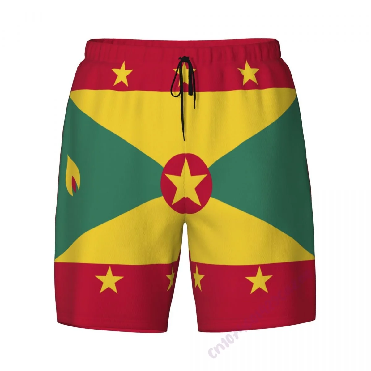 Grenada Flag 3D Mens Swimming Trunks With Compression Liner 2 in 1 Quick-Dry Summer Swim Shorts With Pockets